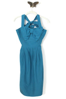Anthropologie BHLDN "Bowed Halter Dress" by Hitherto in Blue, Size 6, Originally $228