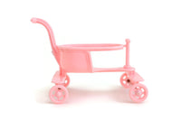 New Vintage 1:12 Miniature Pink Plastic Dollhouse Stroller by Jeryco