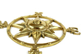 Vintage Nautical Brass Compass Wall Hanging