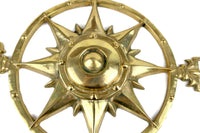 Vintage Nautical Brass Compass Wall Hanging