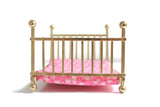 Vintage 1:12 Miniature Dollhouse Brass Bed with Mattress