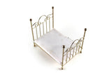 Vintage 1:12 Miniature Dollhouse Brass Bed with Mattress