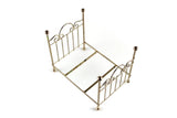 Vintage 1:12 Miniature Dollhouse Brass Bed with Mattress