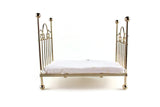 Vintage 1:12 Miniature Dollhouse Brass Bed with Mattress