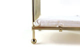 Vintage 1:12 Miniature Dollhouse Brass Bed with Mattress