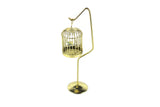 Vintage 1:12 Miniature Dollhouse Brass Birdcage with Stand