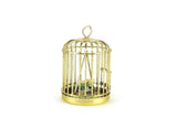 Vintage 1:12 Miniature Dollhouse Brass Birdcage with Stand