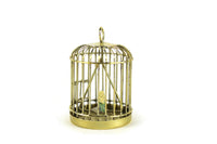 Vintage 1:12 Miniature Dollhouse Brass Birdcage with Stand