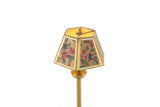 Artisan-Made Vintage 1:12 Miniature Dollhouse Working Brass & Floral 12V Plug-In Floor Lamp