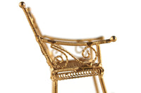 Vintage 1:12 Miniature Dollhouse Gold Metal Rocking Chair