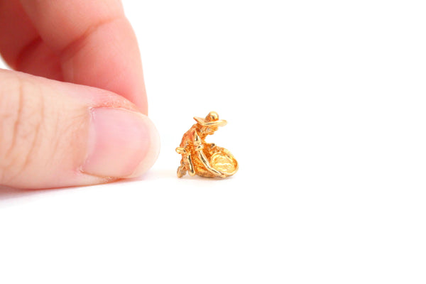 Vintage Miniature Brass Gold Panning Man Figurine