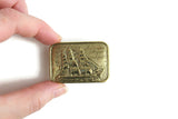 Vintage Pirate Ship Schooner Clipper Galleon Sailing Ship Brass Belt Buckle for 1" Wide Belt