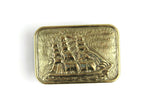 Vintage Pirate Ship Schooner Clipper Galleon Sailing Ship Brass Belt Buckle for 1" Wide Belt