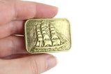 Vintage Pirate Ship Schooner Clipper Galleon Sailing Ship Brass Belt Buckle for 1" Wide Belt