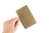 Vintage Brass & Multi-Color Glitter Notebook Memo Pad Holder