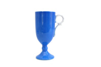 Vintage Cobalt Blue & White Footed Teacup & Saucer Set