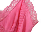 Vintage Bright Pink Full Slip with Lace & Ruffles