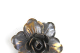 Vintage Bronze Metal Flower Brooch