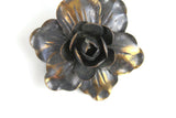 Vintage Bronze Metal Flower Brooch