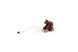 Vintage 1:12 Miniature Dollhouse Metal Bear Pull Toy