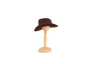 Vintage 1:12 Miniature Dollhouse Brown Cowboy Hat Fedora