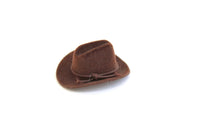 Vintage 1:12 Miniature Dollhouse Brown Cowboy Hat Fedora
