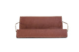 Vintage 1:12 Miniature Dollhouse Modern-Style Brown Faux Leather Sofa