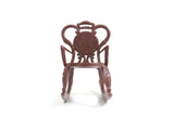 Vintage 1:12 Miniature Dollhouse Brown Plastic Rocking Chair