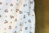 Vintage White & Blue Floral Print Cotton Dress