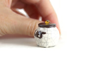 Vintage 1:12 Miniature Dollhouse White & Brown Porcelain Cookie Jar