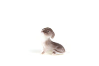 Vintage Brown & White Plastic Puppy Dog Figurine