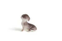 Vintage Brown & White Plastic Puppy Dog Figurine