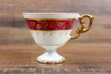 Vintage Pink, Gold & White Iridescent Striped Teacup & Saucer Set