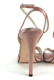 New Pink Satin & Rhinestone Accented Strappy Heels by Caparros for David's Bridal, Size 9, Originally $60