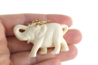 Vintage Beige Celluloid Elephant Figurine or Pendant