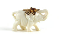 Vintage Beige Celluloid Elephant Figurine or Pendant