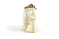 Vintage Beige Celluloid Elephant Figurine or Pendant