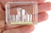 New Vintage 1:12 Miniature Dollhouse Chrysnbon Drink Pitcher & Glasses Set