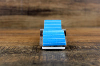 Vintage 1:12 Miniature Dollhouse Clear Acrylic Poolside Lounge Chair with Blue Striped Towel