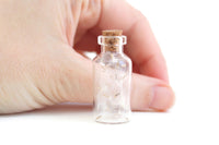 Vintage 1.75" Tall Small Glass Bottle with Dandelion Seeds & Cork Stopper