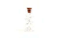 Vintage 1.75" Tall Small Glass Bottle with Dandelion Seeds & Cork Stopper