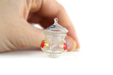 Vintage 1:6 Miniature Dollhouse Clear Glass Punch Bowl & Mug Set