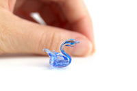 Vintage Miniature Blue Glass Swan Figurine