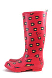 New Anthropologie "Colloquial Rain Boots" in Call Me, Red, Telephone Print, Size 9