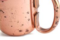Vintage Copper Mug with Kicking Mules