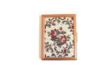 Vintage Copper Metal & Pink Tapestry Card Case Wallet