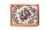 Vintage Copper Metal & Pink Tapestry Card Case Wallet