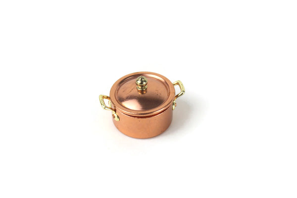 Vintage 1:12 Miniature Dollhouse Copper & Brass Stockpot