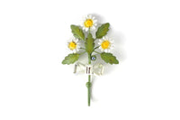 Rare Anthropologie Green & White Metal Painted "Daisy Wall Hook"