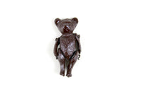 Vintage 1:12 Miniature Dollhouse Dark Brown Metal Jointed Teddy Bear